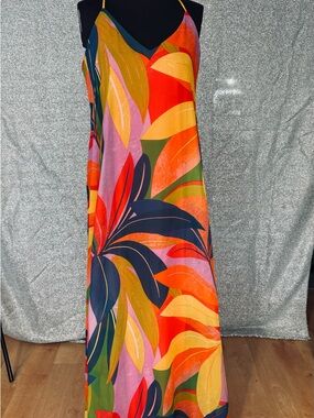 Nicole Miller Tropical Multi-Color Slip Swim Coverup